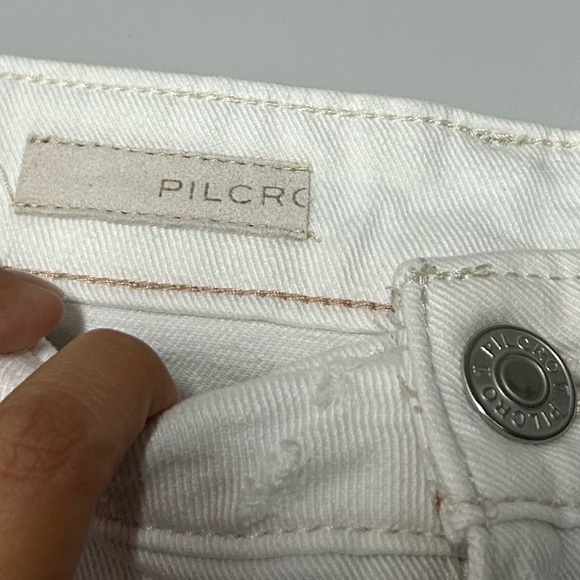 Anthropologie PILCRO White BOYFRIEND Distressed Jeans size 30 - Picture 9 of 14